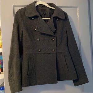 Grey wool pea coat